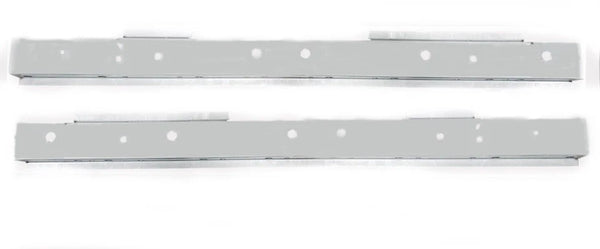 Two metal brackets on a white background. 2008-2016 Chevy Cruze Inner Rocker Panel Kit. Inner Rockers. 