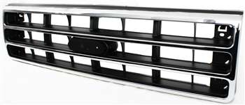 1989-1991 Ford F-series Grille, Chrome Shell/Dark Argent Insert.