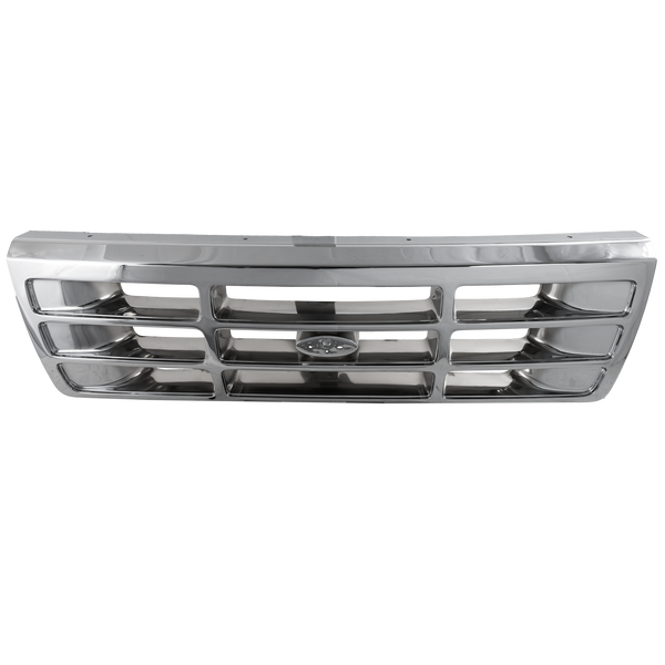 1992-1997 Ford F-series Grille, Chrome Shell/gray.