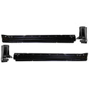 Set of black metal brackets on a white background. Standard Cab Pickup Factory Style Rocker Panel & Cab Corner Kit.
