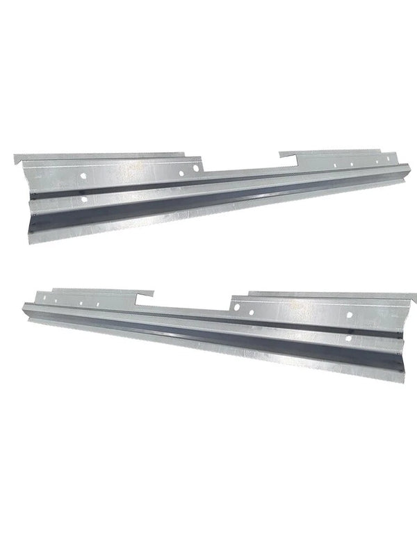 Two metal brackets on a white background