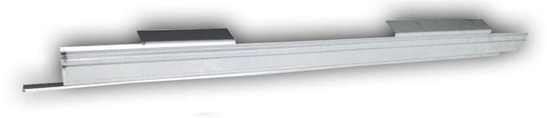 Rectangular metal object with a reflective surface on a white background. 2013-2018 Toyota Rav4 Outer Rocker Panel, RH.