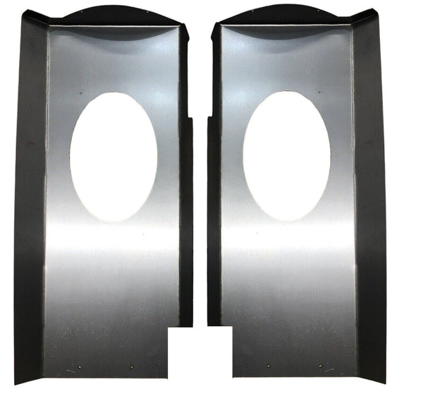 Two black wall-mounted outdoor lights on a white background. 1947-1954 GMC Pickup Truck 6x9 Speaker Set