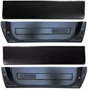 Set of black car door panels on a white background. Pickup Lower Door Skin & Inner Bottom Kit.