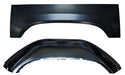 Two black car fenders on a white background. 1988-1998 Pickup Truck Rear Inner & Outer Wheel Arch Wheelhouse LH.