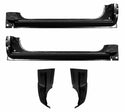 Set of black car body panels on a white background. 1982-1993 Standard 2dr Factory Rocker Panel & Cab Corner.
