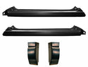 Set of black metal car parts on a white background. 1994-2004 Standard 2dr Outer Rocker Panel & Cab Corners