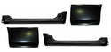 Set of black car body panels on a white background. 1994-2004 Factory Rocker Panel & Front Quarter Panel Kit.