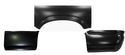 Set of black car door panels on a white background. 1994-2004 Quarter Panel & Wheel Arch Sections 8ft LH.