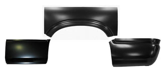 Set of black car door panels on a white background. 1994-2004 Quarter Panel & Wheel Arch Sections 8ft LH.