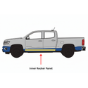 Illustration of a truck with an inner rocker panel highlighted. 2013-2022 Chevy Colorado Inner Rocker Panel Extended Cab, LH. 2013-2022 GMC Canyon Inner Rocker Panel Extended Cab, LH.