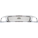 1997-1998 Ford Expedition Grille, Chrome Shell/Silver.
