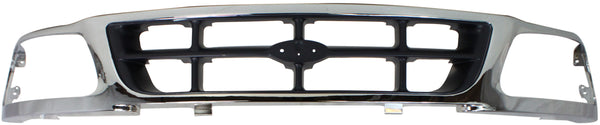 1997-1998 Ford F-150 Grille, Cross Bar, Chrome Shell/gray Insert.