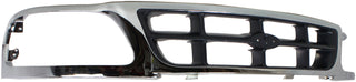 1997-1998 Ford F-150 Grille, Cross Bar, Chrome Shell/gray Insert.