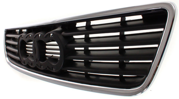 1995-1998 Audi A6 Grille, Chrome Shell/Black Insert.
