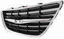 2003-2007 Saab 9-3 Grille, Center, Chrome Shell/Black.