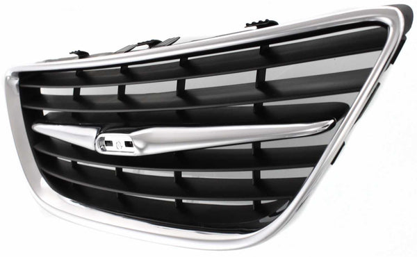 2003-2007 Saab 9-3 Grille, Center, Chrome Shell/Black.