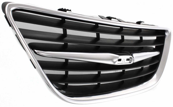 2003-2007 Saab 9-3 Grille, Center, Chrome Shell/Black.