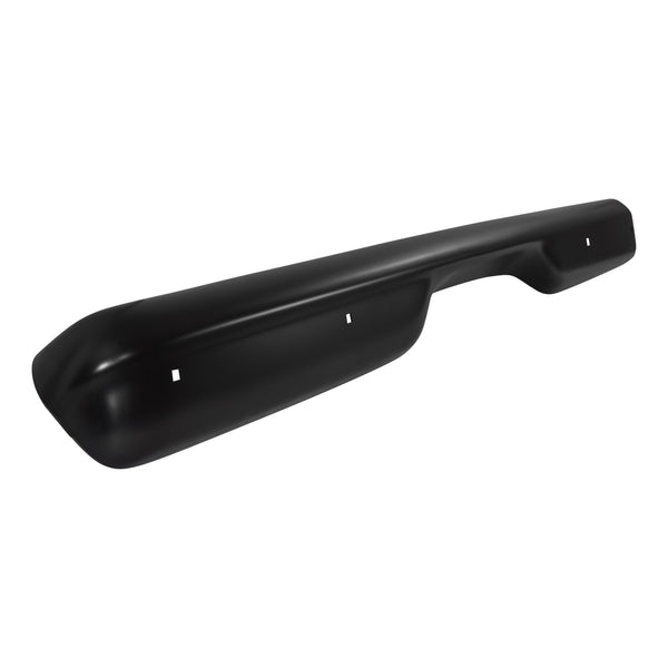Black car door handle on a white background. 1960-1962 Chevy C10 Pickup Rear Bumper Painted W/O License Plate Holes Fleetside.