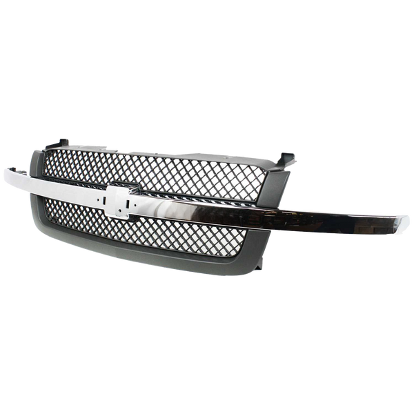 2003-2007 Chevy Silverado Pickup Truck Grille, Mesh, Gray.