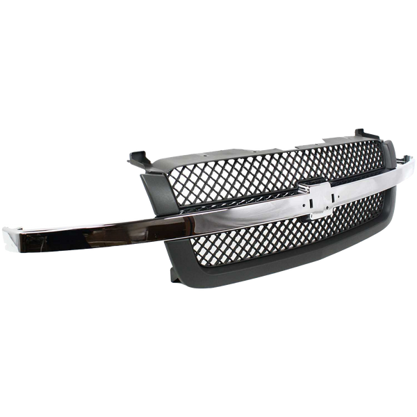 2003-2007 Chevy Silverado Pickup Truck Grille, Mesh, Gray.
