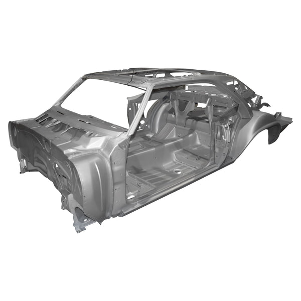 Car chassis on a white background. 1969 Camaro Coupe Body Frame.