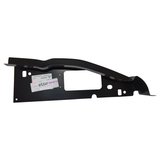 Black metal bracket with a label on a white background. 2002-2022 Ford E-Series Cutaway Van Cab Corner, LH.