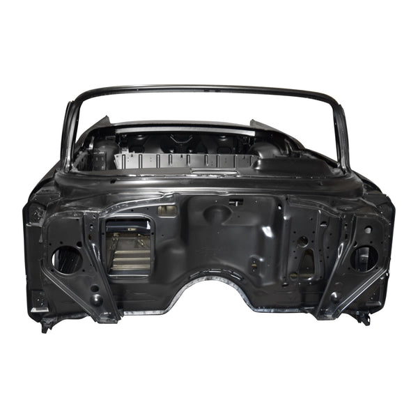 Car chassis on a white background. Chevy 1957 Convertible Body Shell.