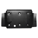 Black metal bracket with multiple holes on a white background. Console Rear Floor Mounting Bracket.