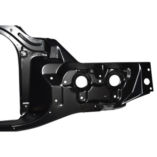 Black metal bracket on a white background. 1967 Impala Radiator Support.