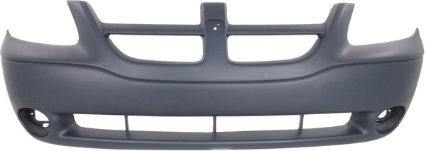2001-2004 Dodge Caravan Front Bumper Cover, Primed, With Fog Lamp Hole.