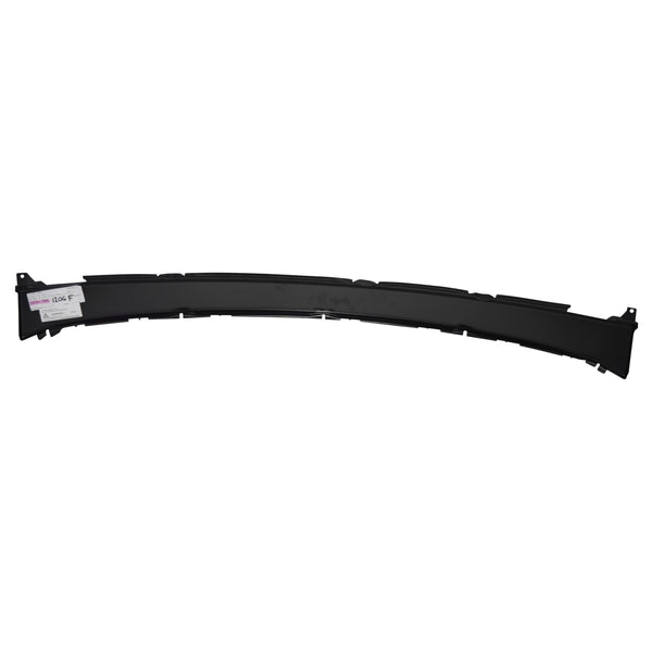 Black car bumper on a white background. 1970-1981 Deck Filler Panel -W/Studs.