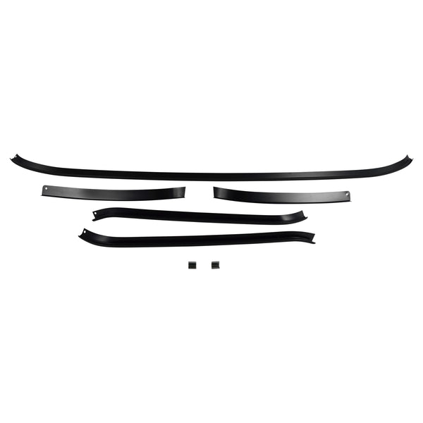 Set of black car spoilers on a white background. 1967-1972 Ford F-100 Truck Roof Drip Rail Support - 5 Pcs Kit.