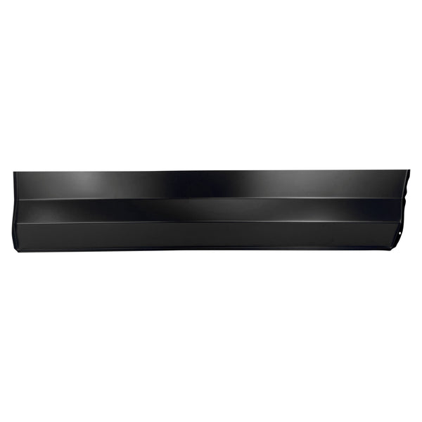 Black metal shelf on a white background. Lower Door Skin, LH.