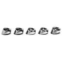 Set of five metallic rings on a white background. Chevy 1957 Dash Chrome Bezel Set, 5 Pcs.