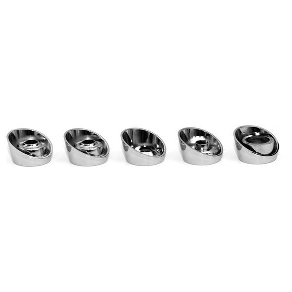 Black car bumper on a white background. Chevy 1957 Dash Chrome Bezel Set, 5 Pcs.