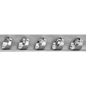 Five silver rings of different designs on a gray surface. Chevy 1957 Dash Chrome Bezel Set, 5 Pcs.