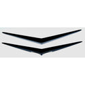 Black car emblem on a white background. 1956 Chevy Hood and Trunk Vee Set, Matt Black.