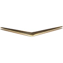 Gold decorative wall piece with a V-shaped design on a white background. 1957 Chevy Nomad Tailgate / Continental Kit Vee, Gold.