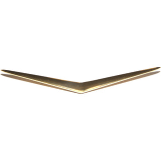 Gold decorative wall piece with a V-shaped design on a white background. 1957 Chevy Nomad Tailgate / Continental Kit Vee, Gold.