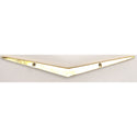 Wall-mounted light fixture with a gold accent on a white background. 1957 Chevy Nomad Tailgate / Continental Kit Vee, Gold.