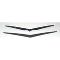 Black airplane wing on a white background. Hood And Trunk Vee Set, Matt Black.