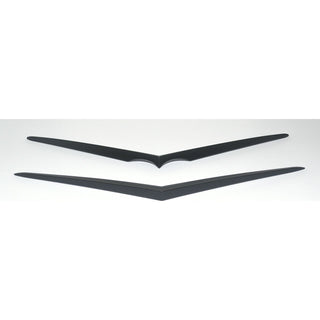 Black airplane wing on a white background. Hood And Trunk Vee Set, Matt Black.