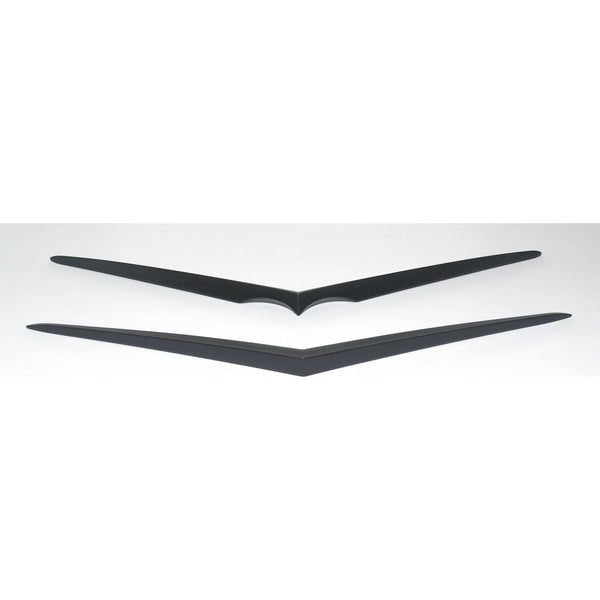 Black airplane wing on a white background. Hood And Trunk Vee Set, Matt Black.
