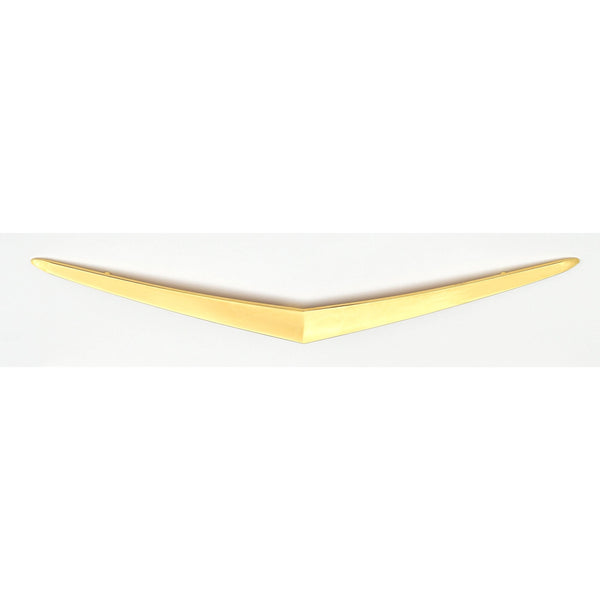 Gold metallic object on a white background.1957 Chevy Hood and Trunk Vee Set, Gold.