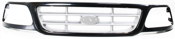 1999-2003 Ford F-150 Grille, Cross Bar, Primed Shell/Silver Insert.