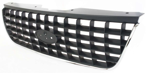 2002 Ford Explorer Grille, Dark Gray, w/ Chrome Molding.