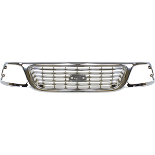 2001-2003 Ford F-150 Grille, Horizontal Bar, Chrome.