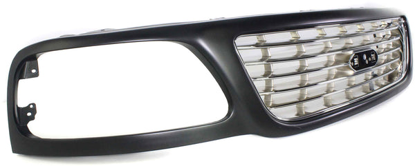 2001-2003 Ford F-150 Grille, Primed Shell/Chrome.