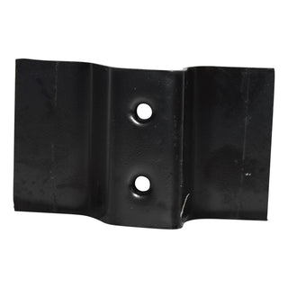 Black metal bracket with two holes on a white background. 1978-1988 Front Floor Shifter Mounting Bracket.